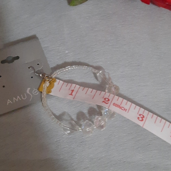 Clear Crystal Hoop Earrings - Picture 4 of 8